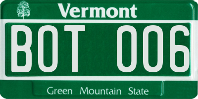 VT license plate BOT006
