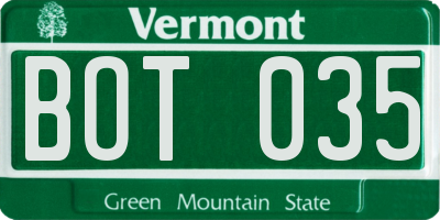 VT license plate BOT035
