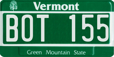 VT license plate BOT155