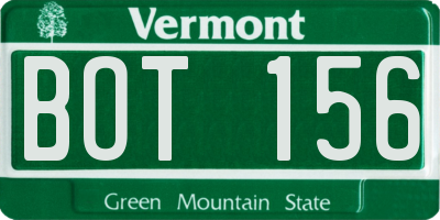 VT license plate BOT156