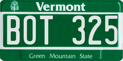 VT license plate BOT325
