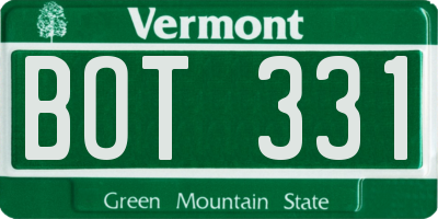 VT license plate BOT331