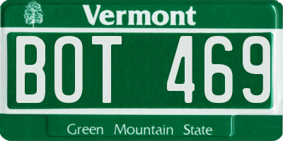 VT license plate BOT469