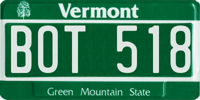 VT license plate BOT518