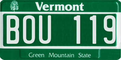 VT license plate BOU119