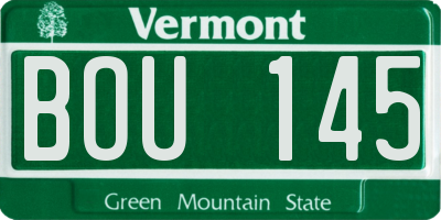 VT license plate BOU145
