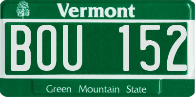 VT license plate BOU152