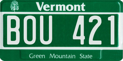 VT license plate BOU421