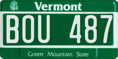VT license plate BOU487