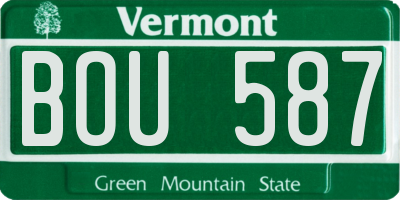 VT license plate BOU587