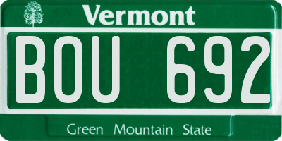 VT license plate BOU692