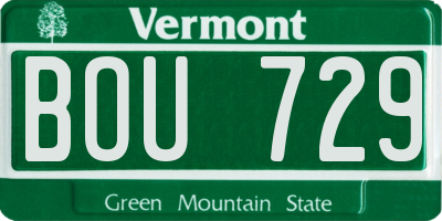 VT license plate BOU729