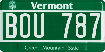 VT license plate BOU787