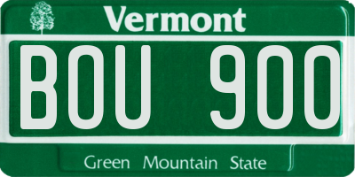 VT license plate BOU900