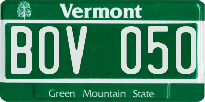 VT license plate BOV050