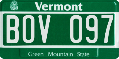 VT license plate BOV097