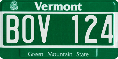 VT license plate BOV124