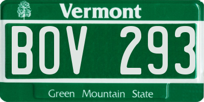 VT license plate BOV293