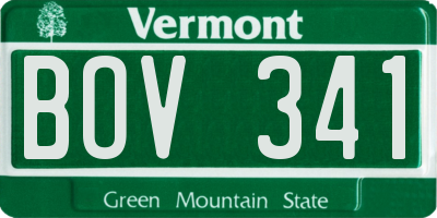 VT license plate BOV341
