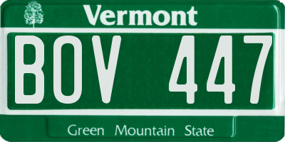 VT license plate BOV447
