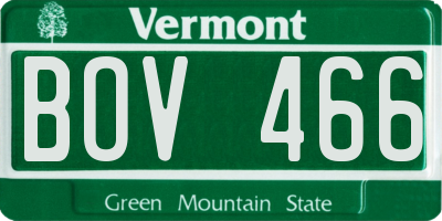 VT license plate BOV466