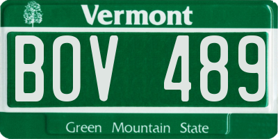 VT license plate BOV489