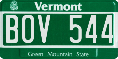 VT license plate BOV544