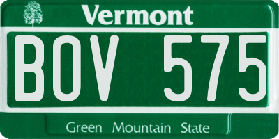 VT license plate BOV575
