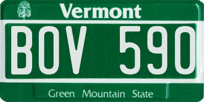VT license plate BOV590