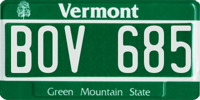 VT license plate BOV685