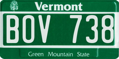 VT license plate BOV738