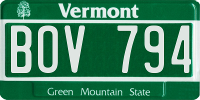 VT license plate BOV794