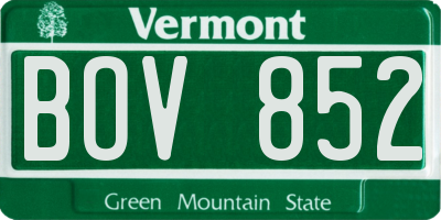 VT license plate BOV852