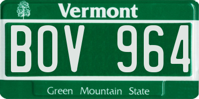 VT license plate BOV964