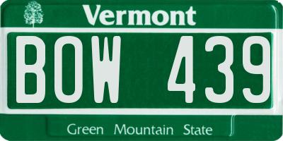 VT license plate BOW439