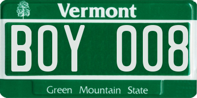 VT license plate BOY008