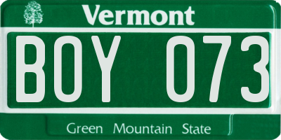 VT license plate BOY073
