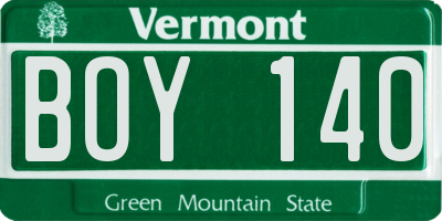 VT license plate BOY140