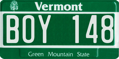 VT license plate BOY148