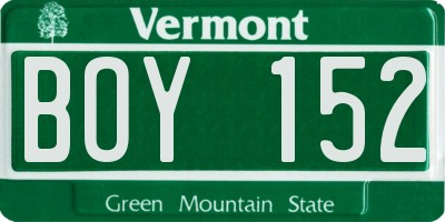 VT license plate BOY152