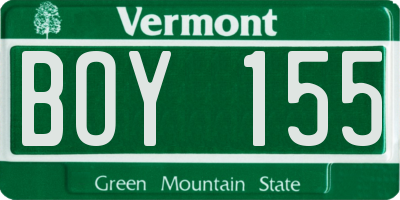VT license plate BOY155