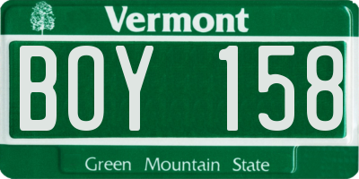 VT license plate BOY158