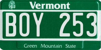 VT license plate BOY253