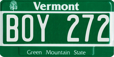 VT license plate BOY272