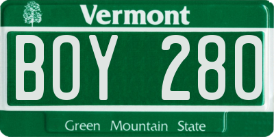 VT license plate BOY280