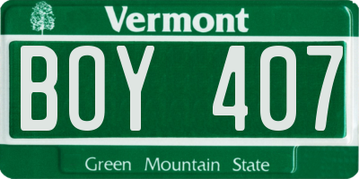 VT license plate BOY407