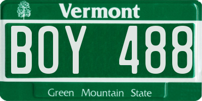 VT license plate BOY488