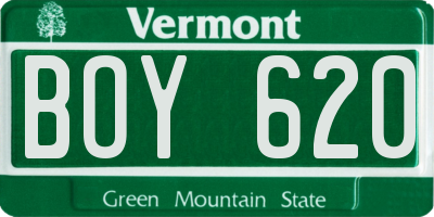 VT license plate BOY620