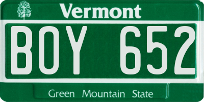 VT license plate BOY652