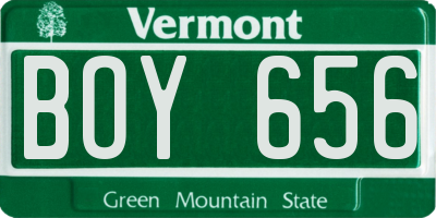 VT license plate BOY656